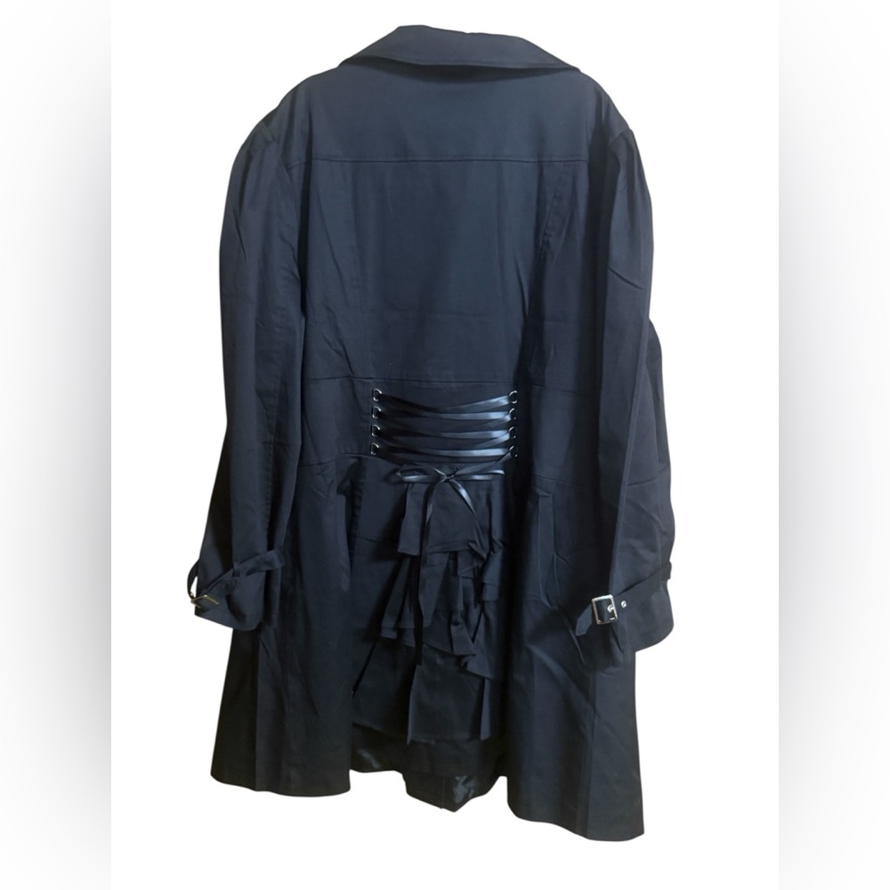 🖤 Elegant Chic Star Black Trenchcoat – Size 24 🖤 - Picture 2 of 2